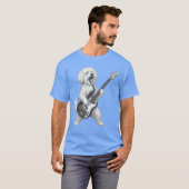 Maltese Dog Playing Bass Guitar Rock Music Dog Lov Tシャツ (正面フル)