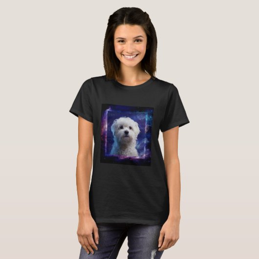 Maltese Dog Space Tシャツ (正面フル)