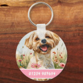 Maltese Dog Tag – Custom Info キーホルダー (裏面)