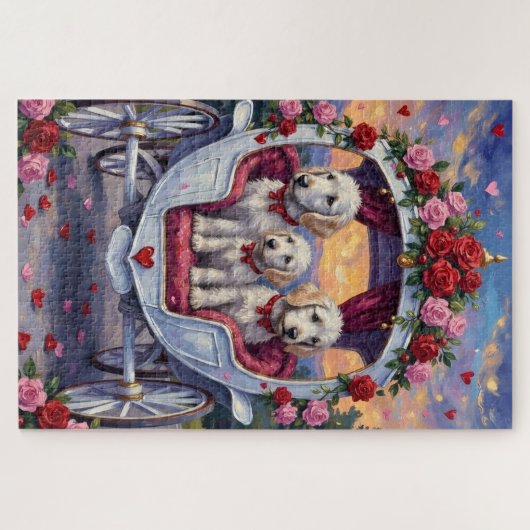 Maltese Dog Valentine's Day  ジグソーパズル (横)