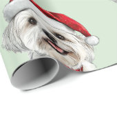 Maltese Dog with Santa Hat ラッピングペーパー (ロールコーナー)