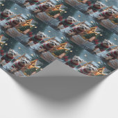 Maltese Dogs Christmas Snow Holiday ラッピングペーパー (角)