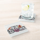 Maltese hearts  ガラスコースター (アングル)