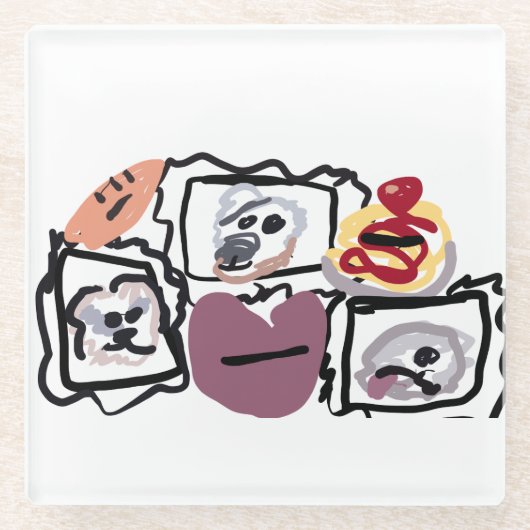 Maltese hearts  ガラスコースター (正面)