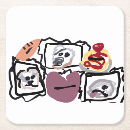 Maltese hearts  スクエアペーパーコースター