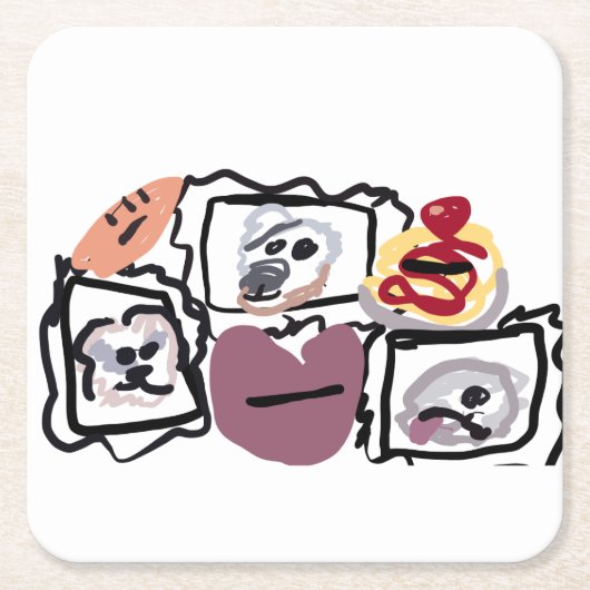 Maltese hearts  スクエアペーパーコースター (正面)