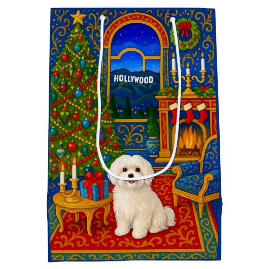 Maltese Holiday  ミディアムペーパーバッグ (裏面)