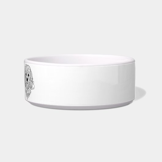 Maltese Minimalist Line Art personalized bowl ボウル (右)