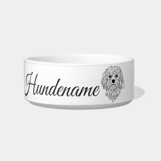 Maltese Minimalist Line Art personalized bowl ボウル