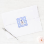 Maltese Painting - Cute Original Dog Art Square St スクエアシール (封筒)