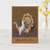Maltese Puppy Dog Art Photo Personalized カード (黄色い花)