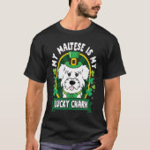Maltese St Patricks Lucky Charm Mom Dad Tシャツ (正面)