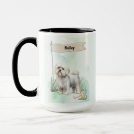 Maltese Watercolor Personalized Dog マグカップ