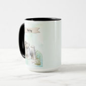 Maltese Watercolor Personalized Dog マグカップ (正面左)