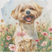 Maltese Watercolor Sticker シール (正面)