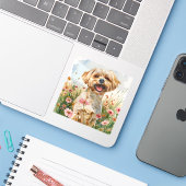 Maltese Watercolor Sticker シール (ノートパソコンとiPhone)