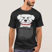 Malteser Mama Dad Dog in Bag Tシャツ (正面)