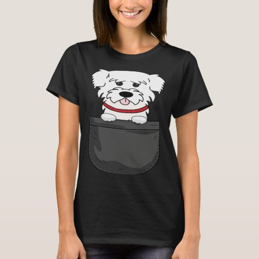 Malteser Mama Dad Dog in Bag Tシャツ (正面)