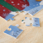 Malti Tzu走 Christmas Hatで雪の中 ジグソーパズル (側面)