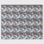 Malti Tzu走 Christmas Hatで雪の中 ラッピングペーパー (フラット)