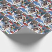 Malti Tzu走 Christmas Hatで雪の中 ラッピングペーパー (角)