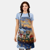 Malti Tzu Christmas Boat Holiday エプロン (着用した状態)