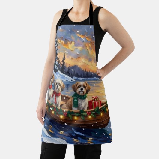 Malti Tzu Christmas Boat Holiday エプロン (インサイチュ)