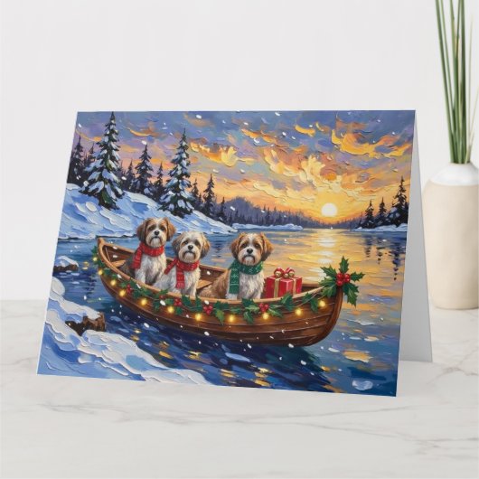 Malti Tzu Christmas Boat Holiday カード (正面)