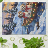 Malti Tzu Christmas Boat Holiday キッチンタオル (折り畳み)