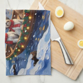 Malti Tzu Christmas Boat Holiday キッチンタオル (四つ折り)