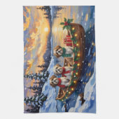 Malti Tzu Christmas Boat Holiday キッチンタオル (縦)