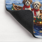 Malti Tzu Christmas Boat Holiday マウスパッド (コーナー)