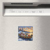 Malti Tzu Christmas Boat Holiday マグネット (インサイチュ (食洗機))