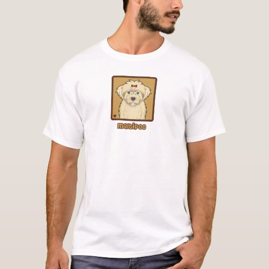 Maltipooの漫画 Tシャツ (正面)