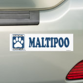 Maltipooの青 バンパーステッカー (車上)