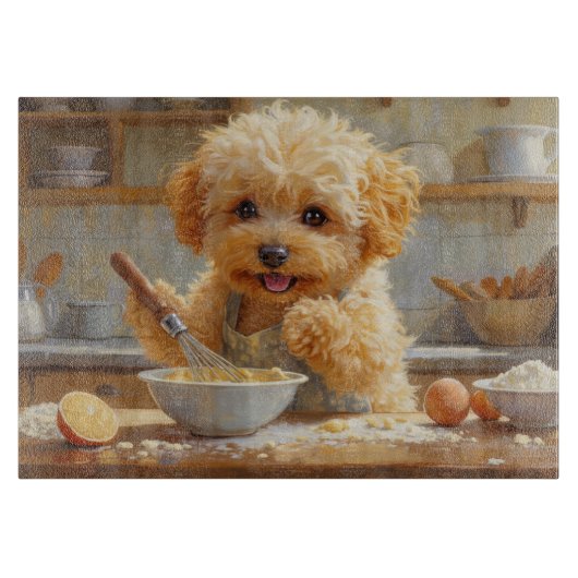 Maltipoo Cooking in Kitchen カッティングボード (正面)