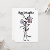 Mam用花誕生日カード カード (正面/裏面インサイチュ)