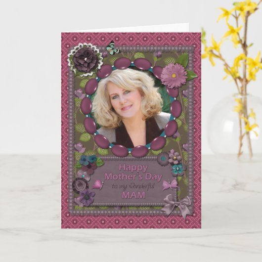 Mam、母の日のカード カード (黄色い花)