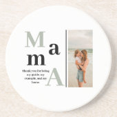 Mamaのカスタム写真とメッセージ砂岩コースター コースター (正面)