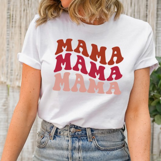 MAMAウェーフォントGroovyシャツ Tシャツ