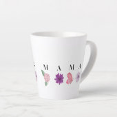 MAMAフラワーバタフライ - お母さんの日ギフト カフェラテマグ (右アングル)
