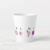MAMAフラワーバタフライ - お母さんの日ギフト カフェラテマグ (正面)