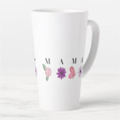 MAMAフラワーバタフライ - お母さんの日ギフト カフェラテマグ (右アングル)
