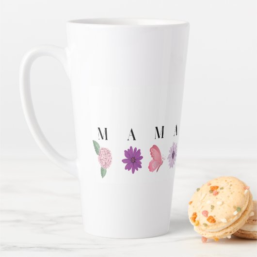 MAMAフラワーバタフライ - お母さんの日ギフト カフェラテマグ (インサイチュ)