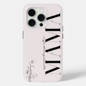 Mama | おしゃれボヘミアン フォントとフラワー Case-Mate iPhoneケース (裏面)