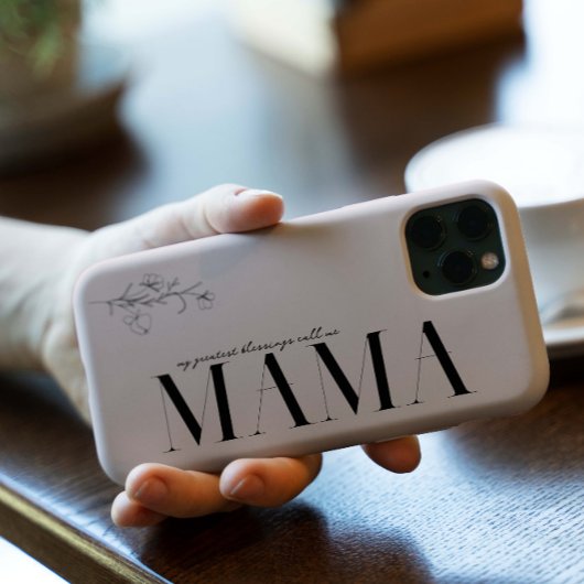 Mama | おしゃれボヘミアン フォントとフラワー Case-Mate iPhoneケース