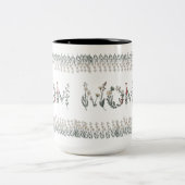 "Mama"コーヒーマグと花 – シンプルと挽歌 ツートーンマグカップ (中央)
