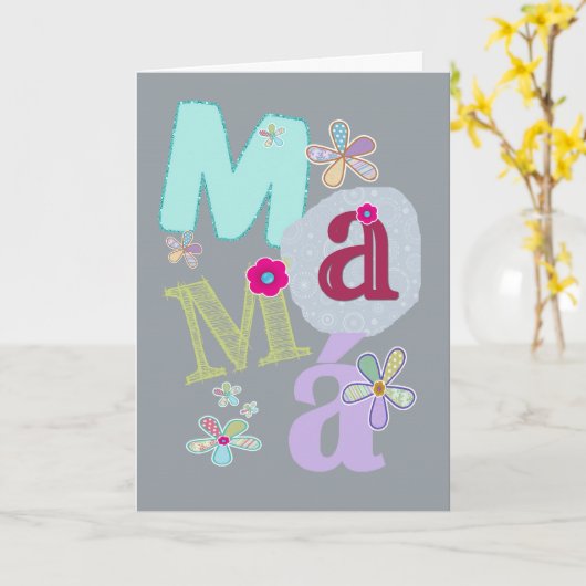 mamá、スペイン語の幸せな母の日 カード (黄色い花)