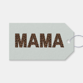 "Mama" ヒョウ柄デザイン ソフトユーカリミスト ギフトタグ