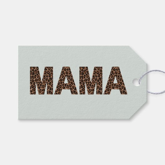 "Mama" ヒョウ柄デザイン ソフトユーカリミスト ギフトタグ (正面(横))